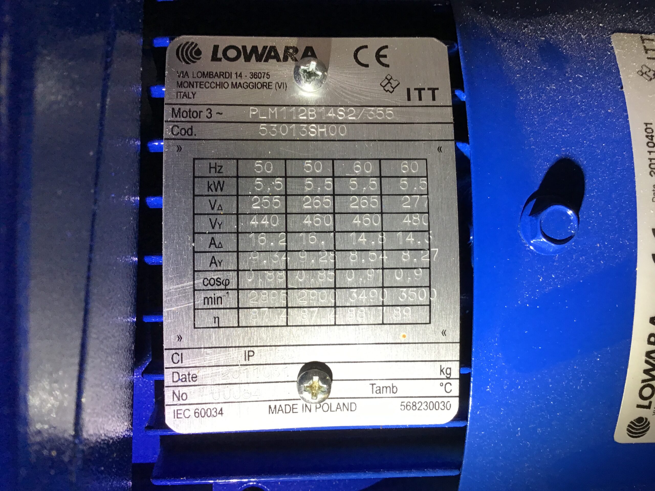 Lowara SHE 65-160/556/P Centrifugal Pump 5.5kW 7.5HP 3PH - Image 6