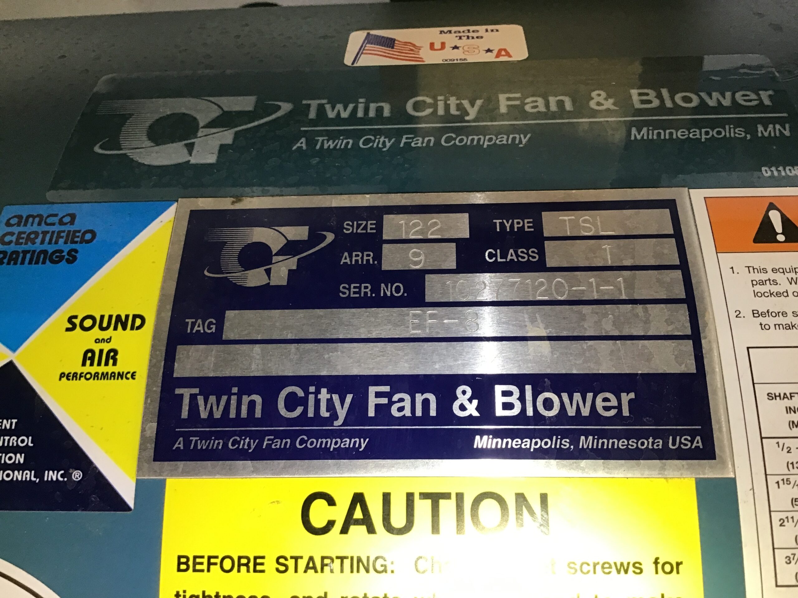 Twin City Fan & Blower TSL Inline Vaneaxial Tubular Blower Fan Size 122 Class 1 - Image 7