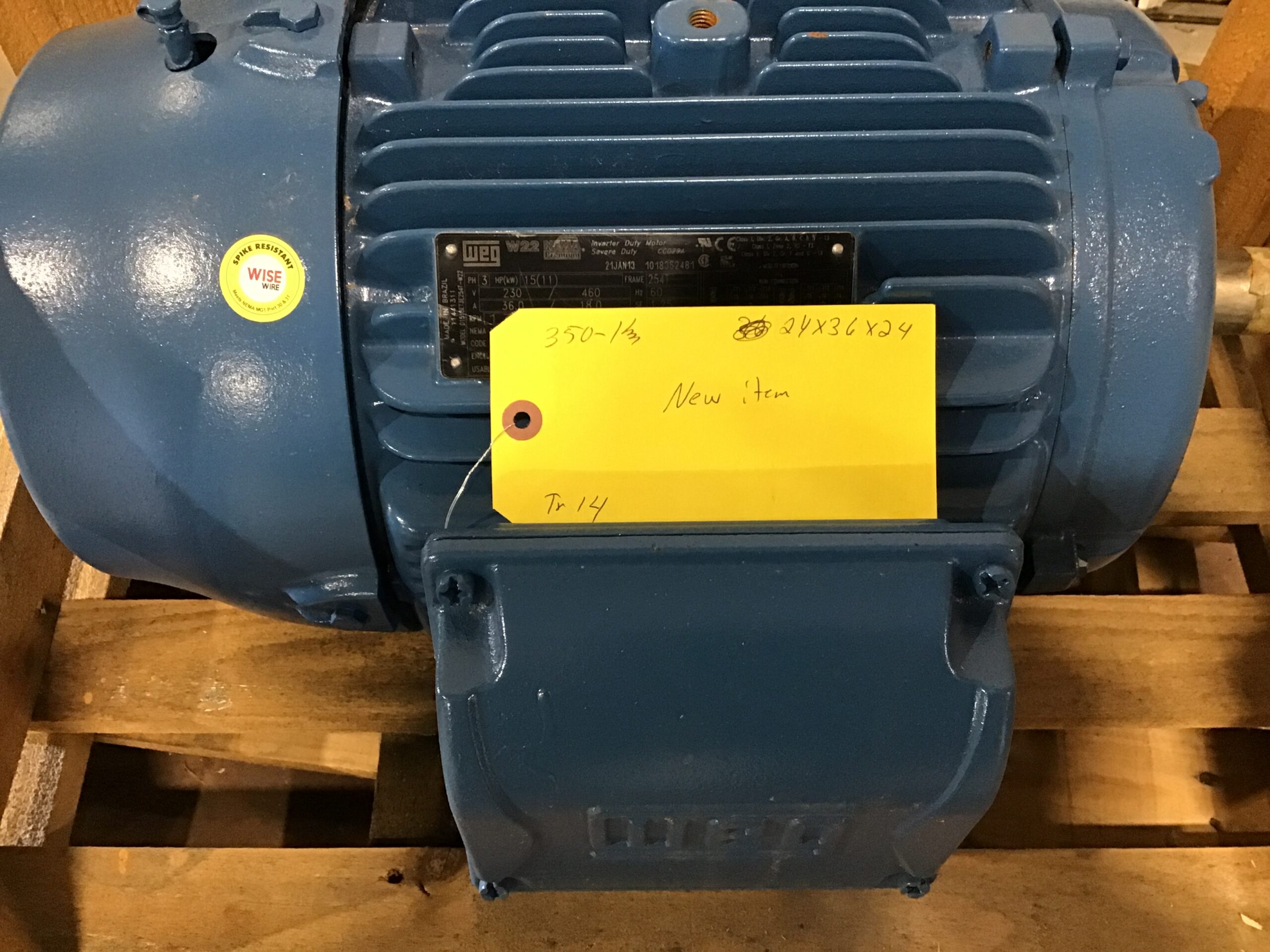 Weg 01518ET3E254T-W22 Inverter Duty Motor 3PH 15HP 11kW